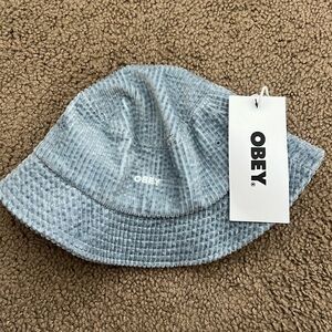 Brand new never worn OBEY blue suede corduroy bucket hat